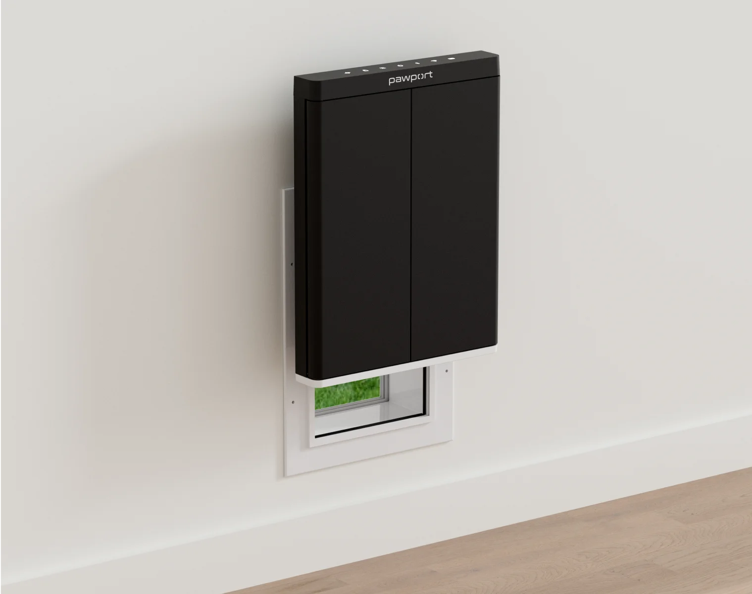 Example of Pawport Smart Petdoor's retrofit installation.