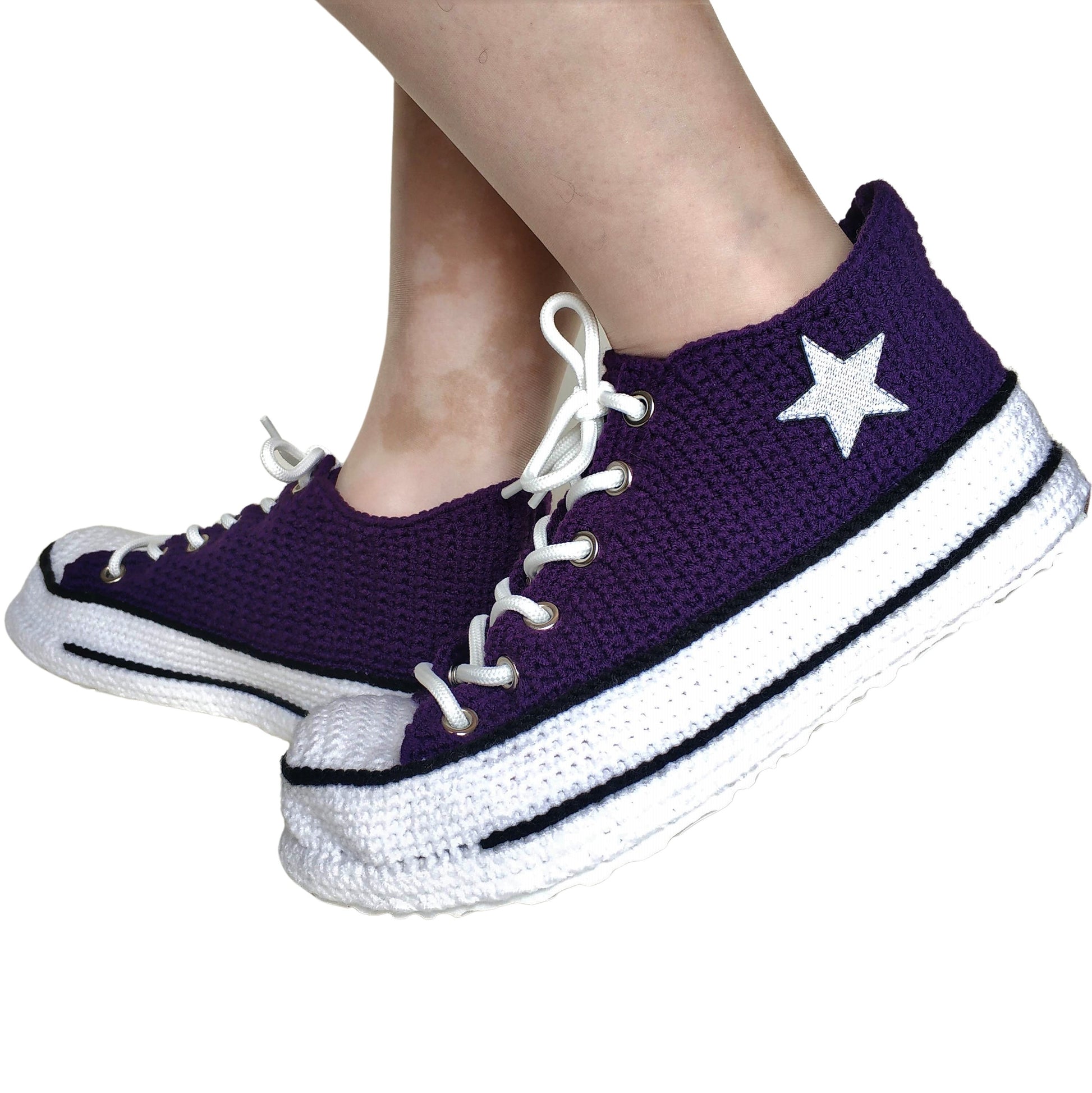 Purple Converse Platform Low Tops Sneakers Plush – Seay
