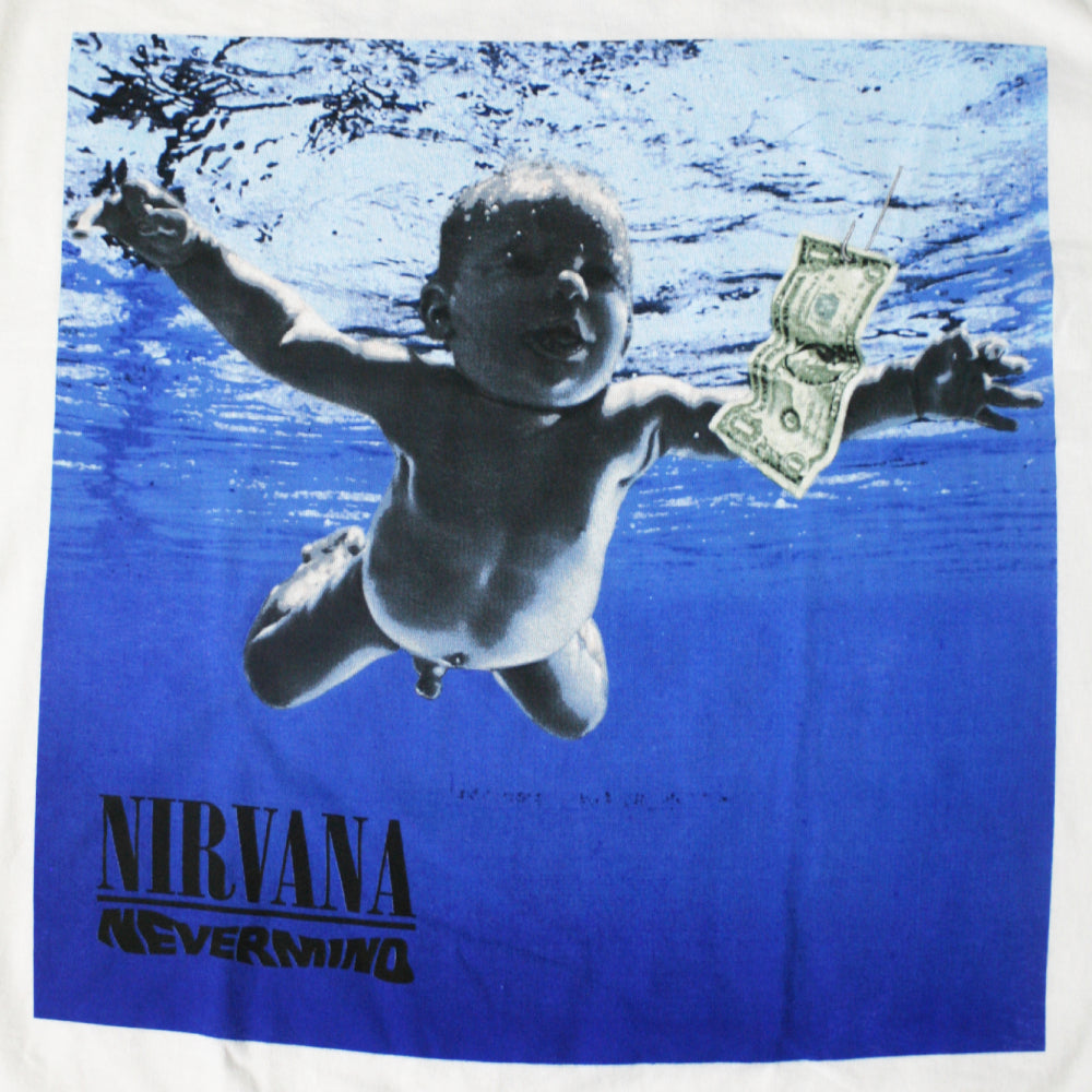 L白 長袖 nirvana ポスター バンドTシャツ - Tシャツ