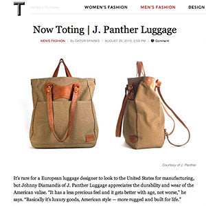 Now Toting | J. Panther Luggage - New York Times Style Magazine