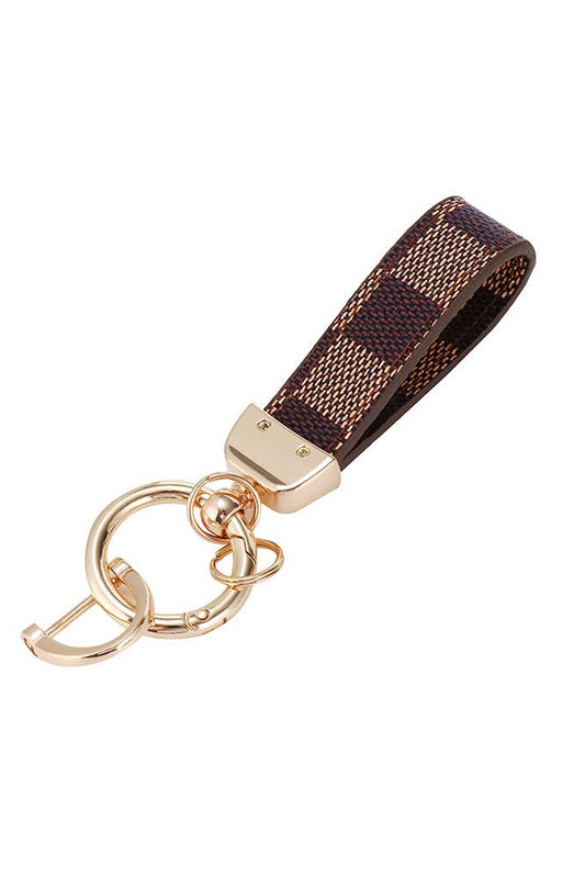 Creme Plaid Pattern Dupe Strap Charm Keychain – Belle of The Beach