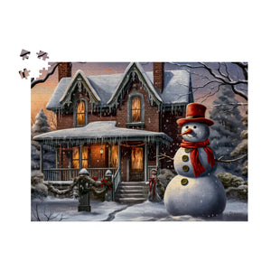 Charming Classic Snowman Wooden Jigsaw Puzzle 500 or 1000 Piece - Durazza