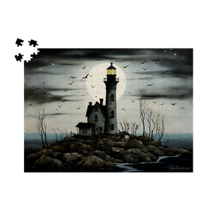 Vintage Sunset Lighthouse Wooden Jigsaw Puzzle 500 or 1000 Pieces - Durazza