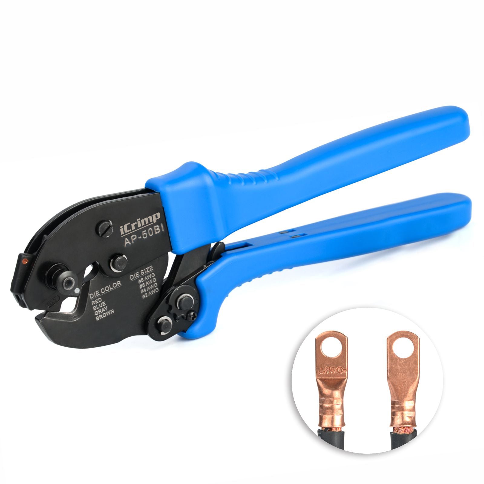 Cable Lug Crimping Tools Hand Electrician Pliers Crimper Wire Cable 6-50mm²  10-0