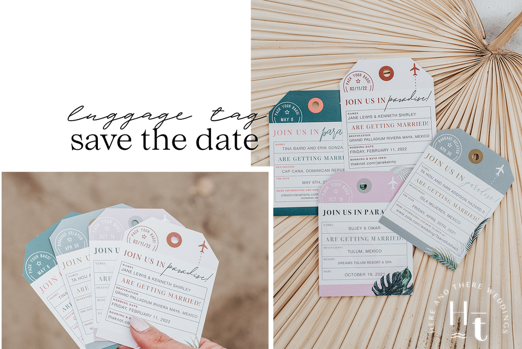 Luggage tag save the date