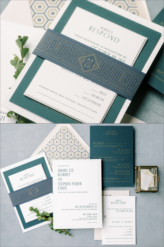 Minimal and Modern Letterpress Wedding Invitation Design from Leighwood Design Studio