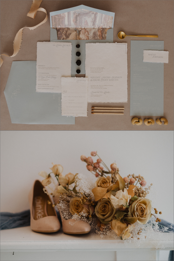 Celeste semi-custom wedding invitation from Leighwood Design Studio