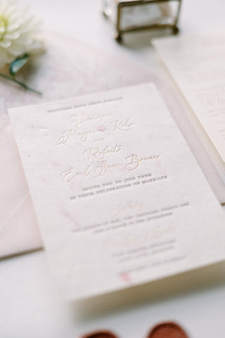 Romantic Foil and Letterpress Wedding Invitation