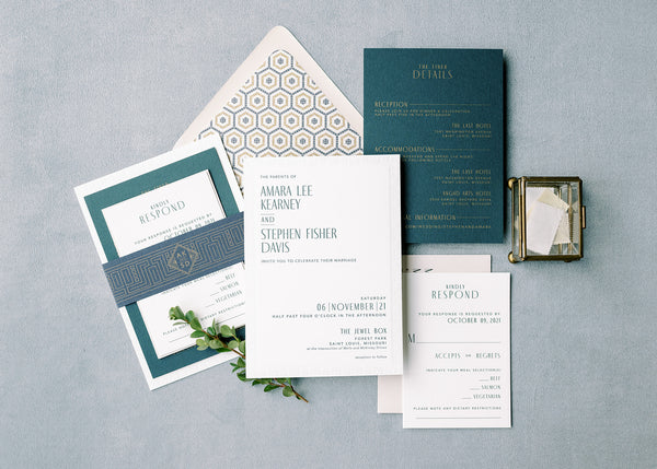 Custom Wedding Invitations from Leighwood Design Studio