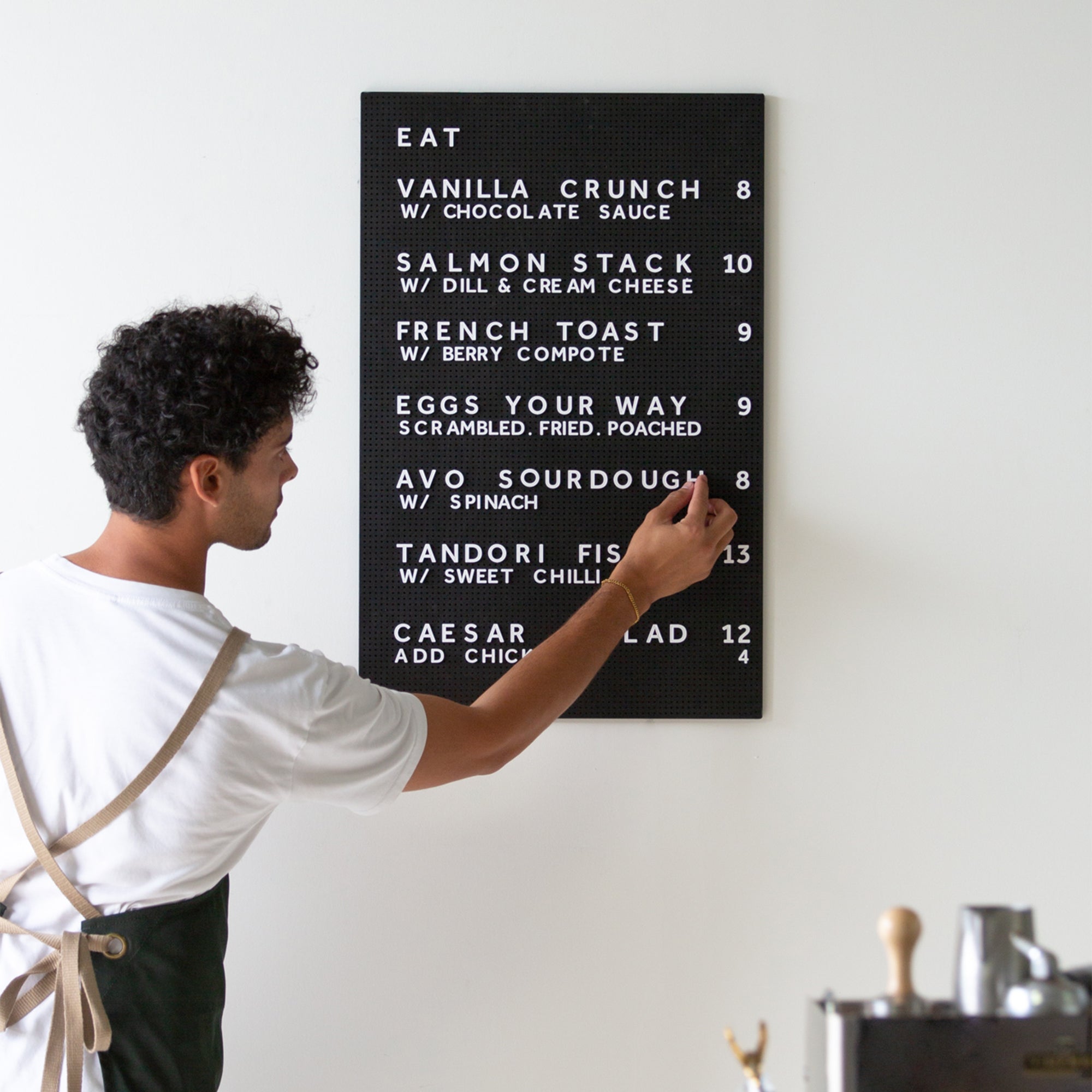 wooden peg letter board