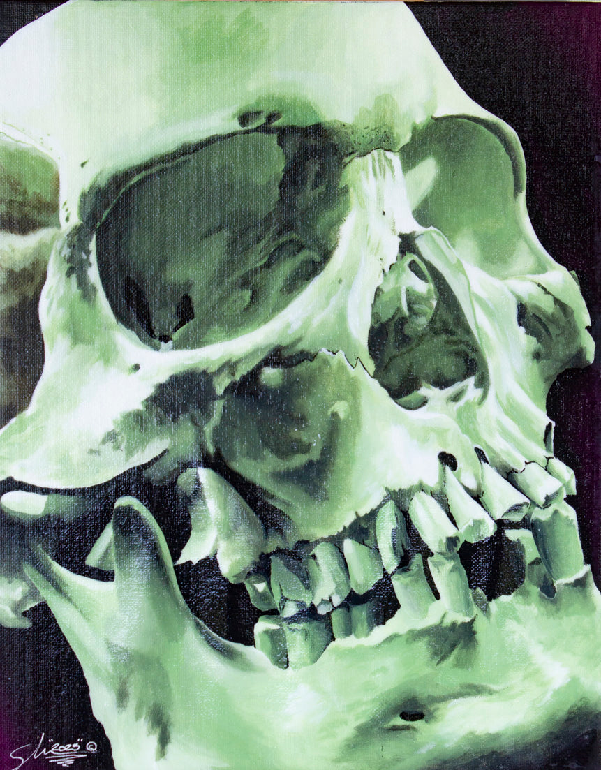 Skull study number one prison art airbrush painting