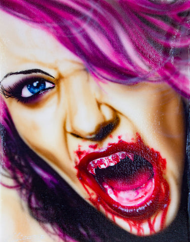 vampire girl airbrush prison painting