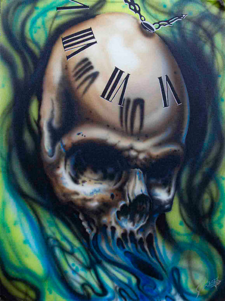 Time dissipation airbrush painting incarcerated artist