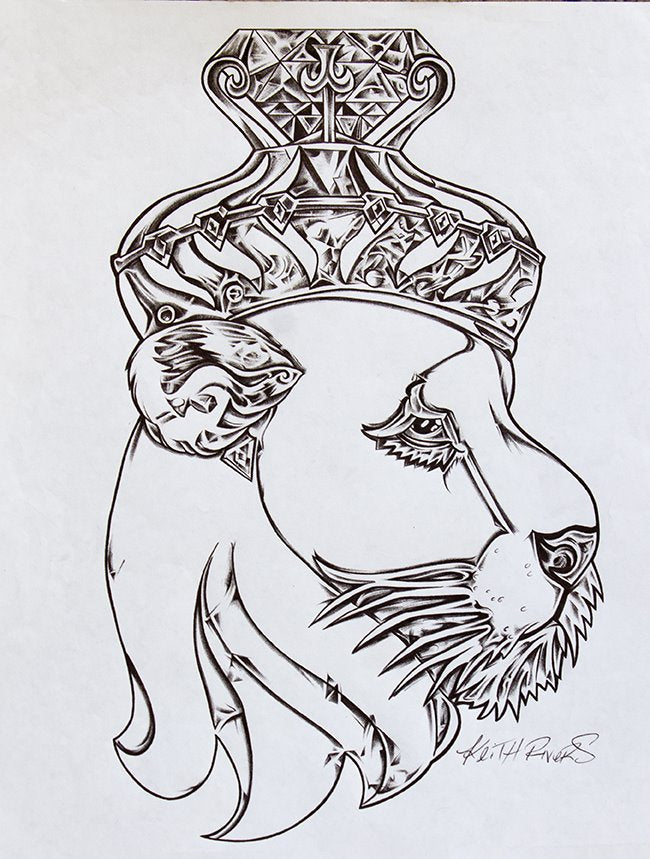 "Diamond Crown, King of the Jungle" - Keith Rivers aka "Cupcakes" prison art original art Keith Rivers 