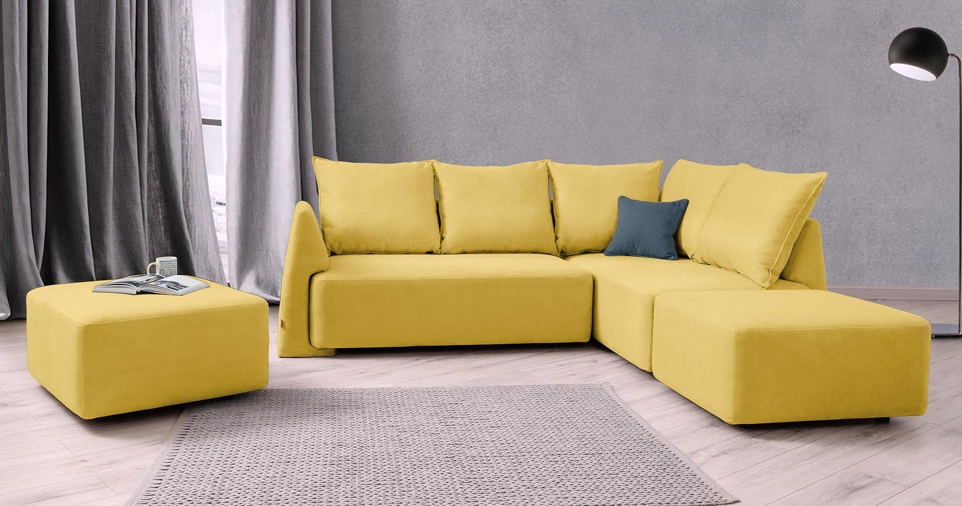 Modulares Sofa May mit Schlaffunktion - Stoff Baumwolle - Livom TestStore product image