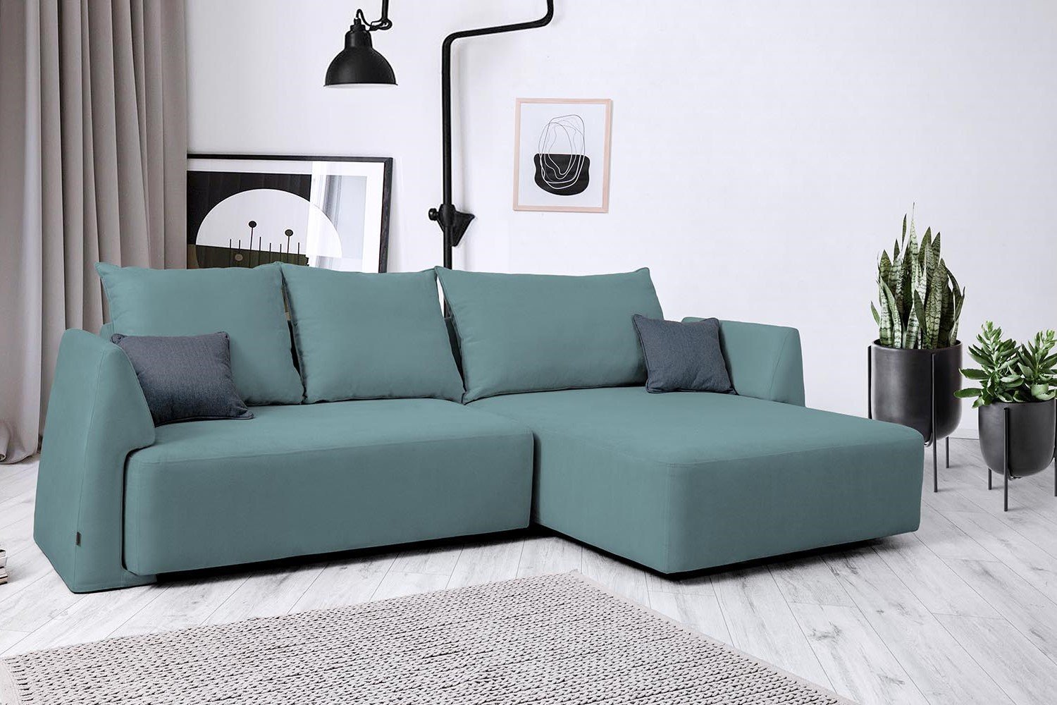 Modulares Sofa Mia mit Schlaffunktion - Stoff Baumwolle - Livom TestStore product image