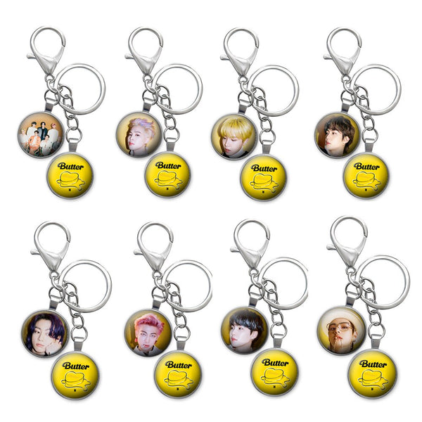 KPOP Keychains BTS Keyring Cute Cartoon Key Chain Keychain Bag Decoration  Accessories/ Random 4 pcs