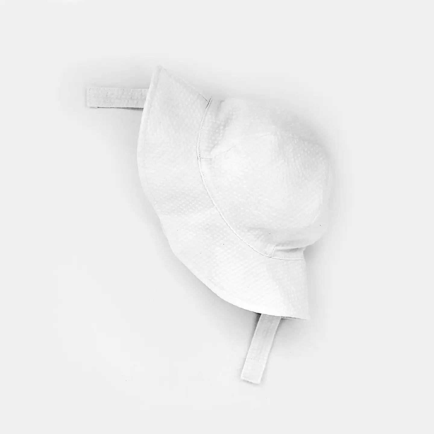 White Seersucker Sun Hat