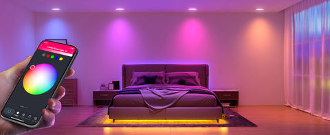 Smart recessed lights with adjustable colors