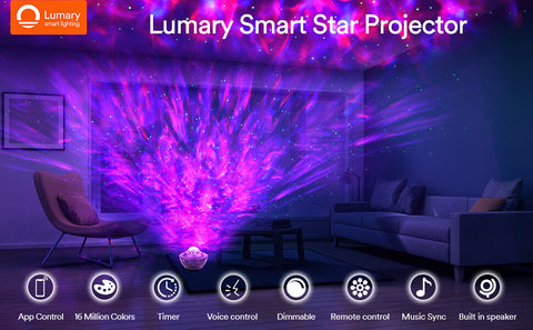 Lumary Smart Star Projector Night Light with Bluetooth Speaker