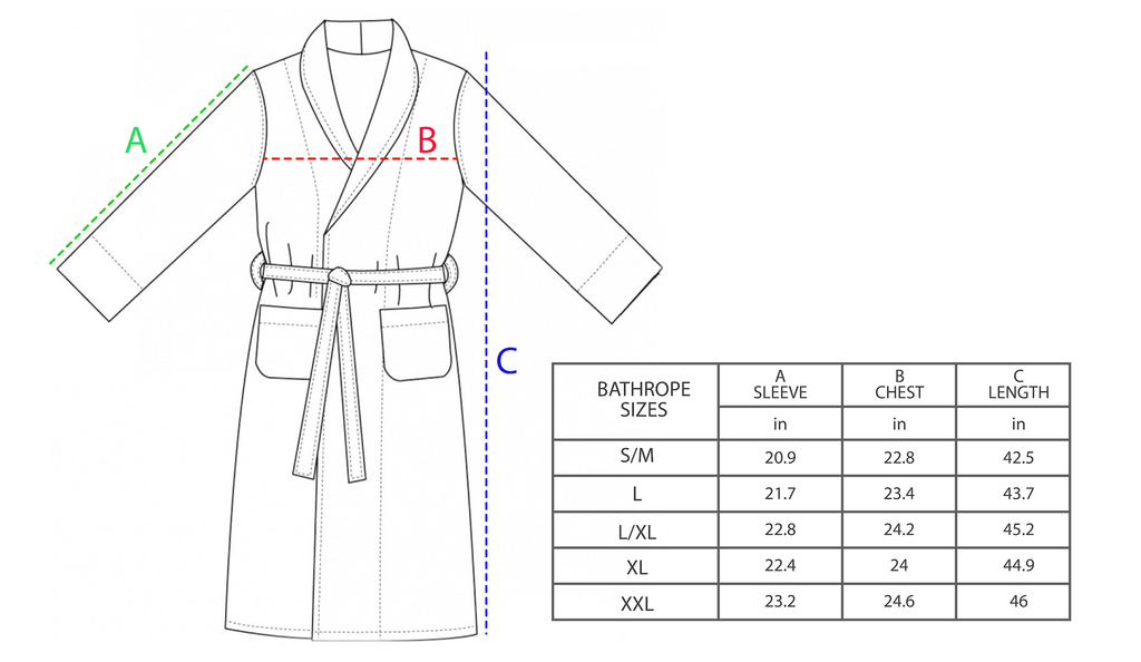 Bathrobe sizes