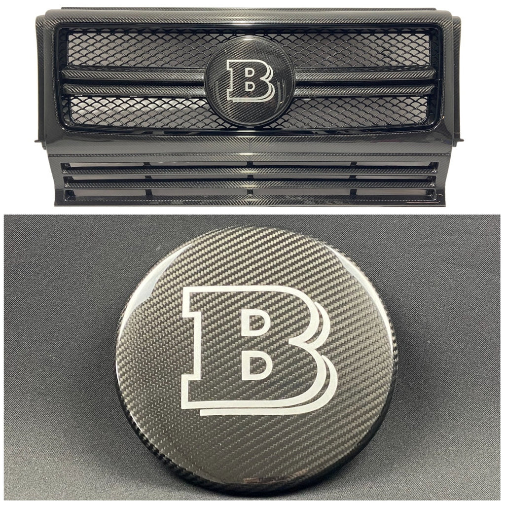 Carbon fiber front grille star style solid badge logo emblem for