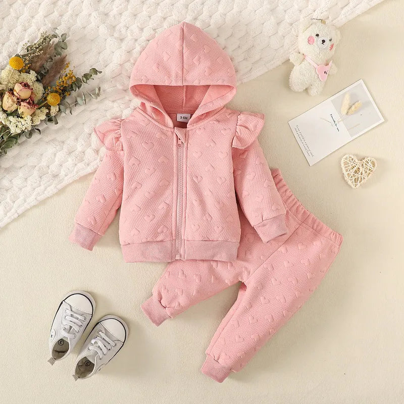 Ruffle Sleeve Hoodie Set