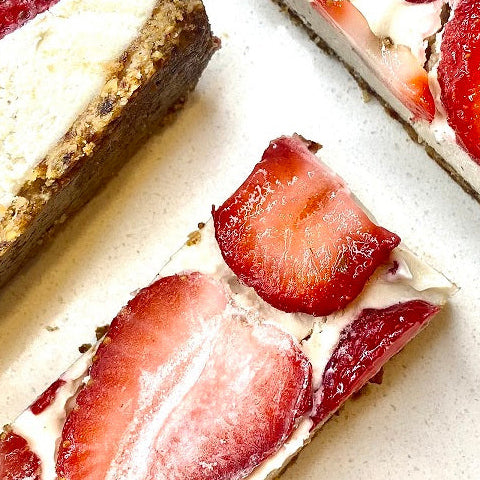 Strawberries & Cream Cheezecake Slice | GF | DF