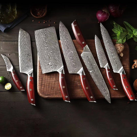 Best Japanese Damascus Steel Chef Knife Professional Kitchen Knife Set ...