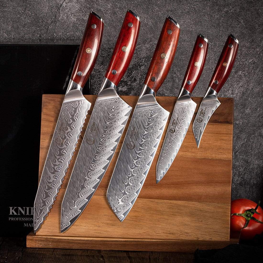 Damascus bread knife set 5 piece set-KTF Series – yarenh flagship store