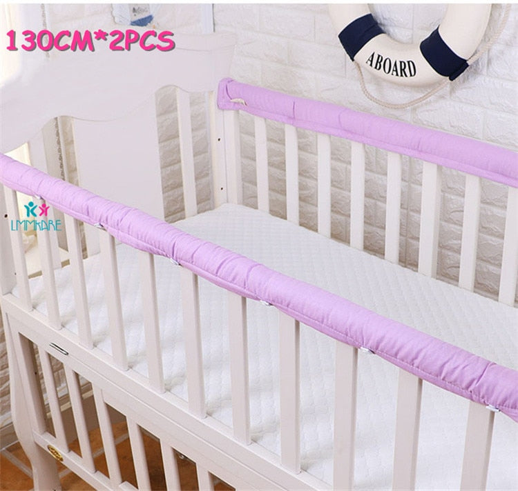 Cotton Padded Baby Bumpers Crib Rail Cover Set Crib Rail Teething Guard Bed Rails for Toddlers Cover with ElasticTies for Secure