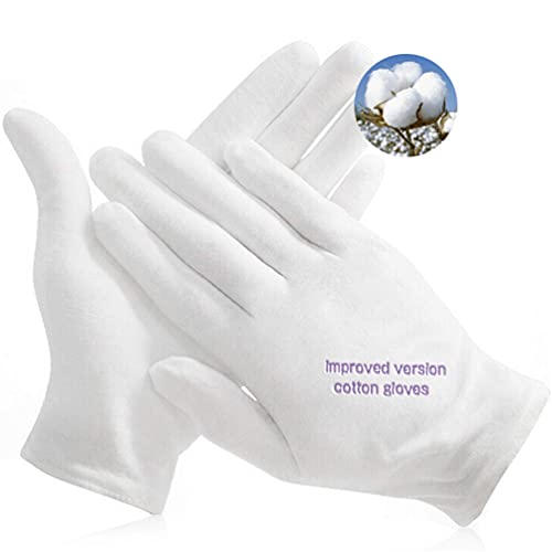 12 pares algodón suave para manos secas guantes de tr Los tornillos