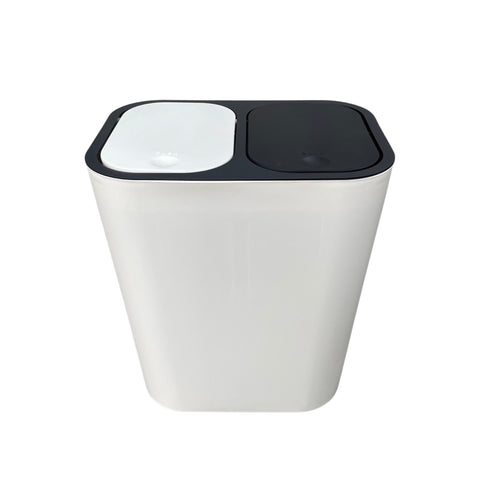 Caneca de reciclaje plástica negra papelera con pedal 8 Lts