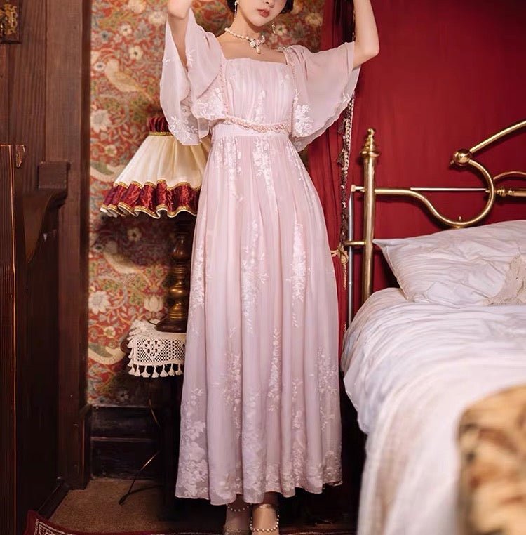 Bridgerton Regency Era Pink Dress Plus Size Empire Waist Ball Gown Wonderlandbylilian 