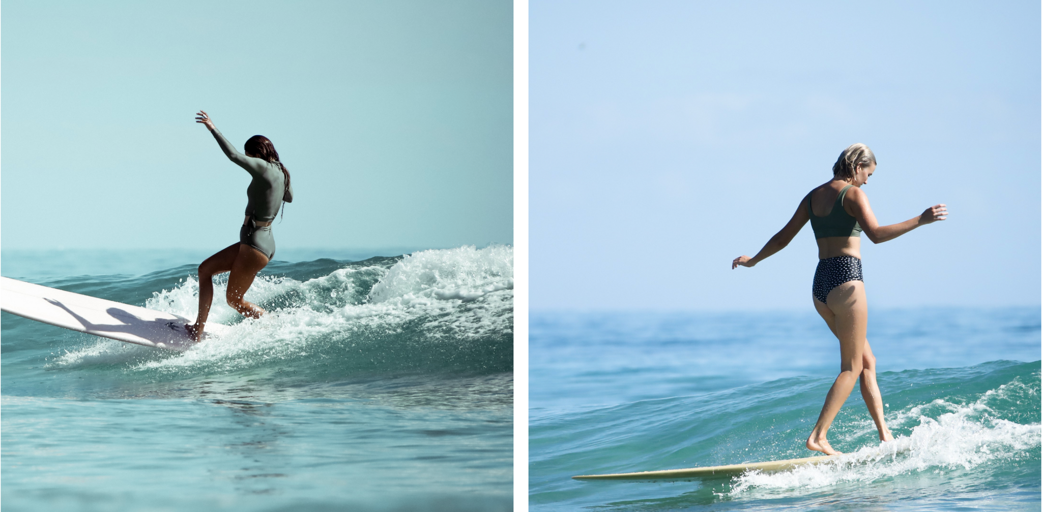women longboard ivy thomas laure mayer surf bikini