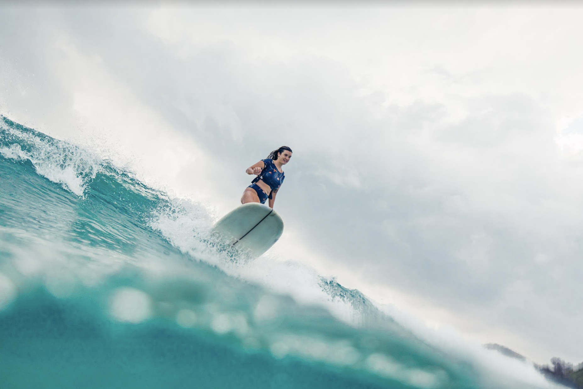 women surfing longboard mayarco crop top Lore of the sea