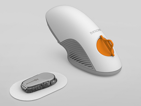 The dexcom g6 sensor, transmitter, and skin applicator device for type one diabetes glucose monitoring.