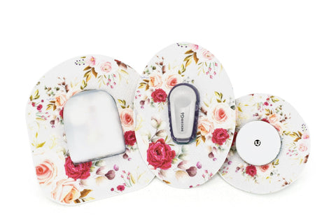 Elegant flowers patch to protect your freestyle libre, dexcom g6, or omnipod devices.