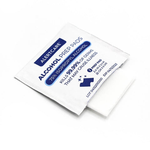 Antibacterial wipe to prepare your skin for Dexcom G6, freestyle libre, or Omnipod insertion.