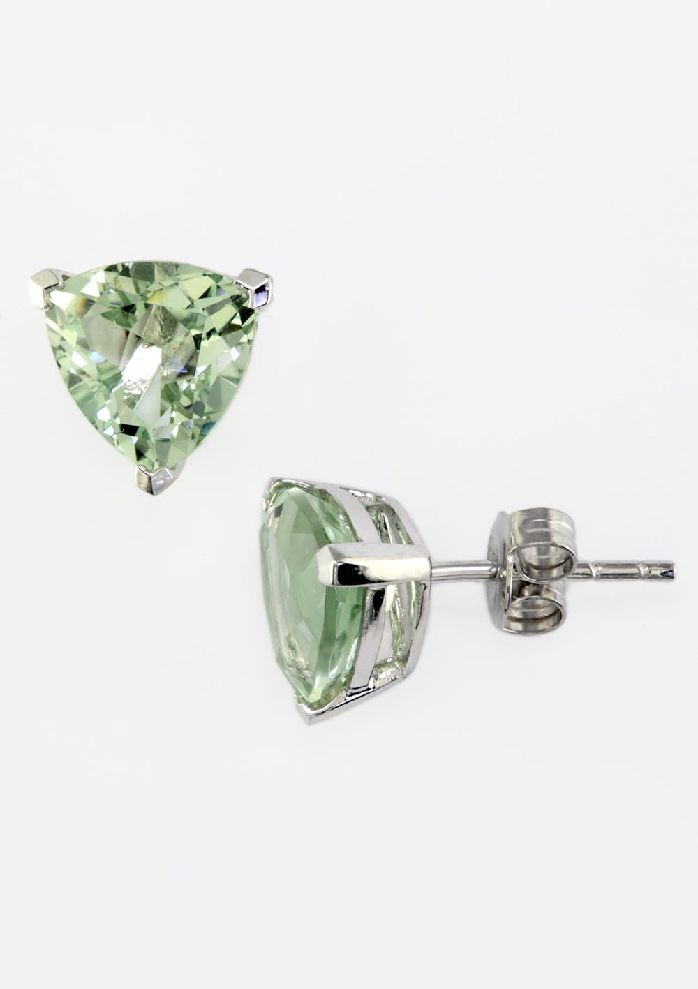 Effy 14K White Gold Green Amethyst Earrings