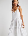 V-neck Above the Knee Pocketed Tiered Dress