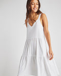 V-neck Pocketed Tiered Above the Knee Dress