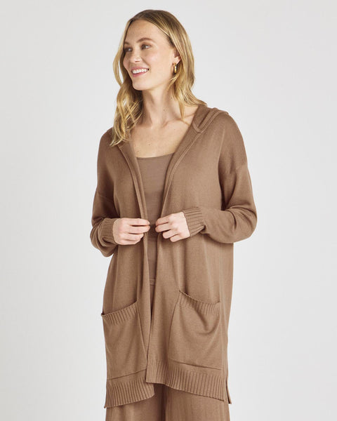 Woolicity Women's Open Front Long Cardigans Lightweight Side Split