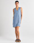 V-neck Pocketed Lyocell Shift Short Summer Dress