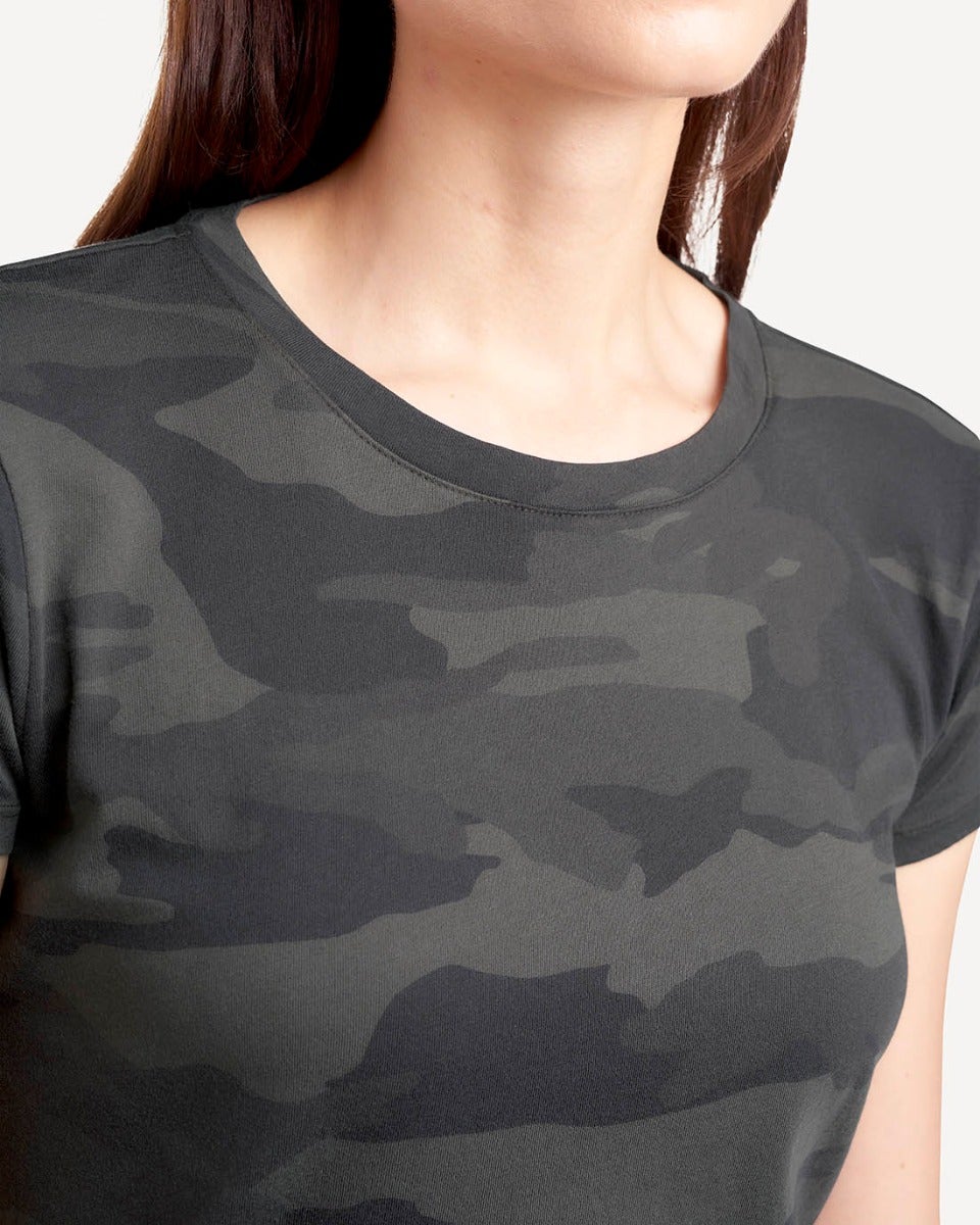 Momme and More Womens Green Camo V-Neck Camouflage Top | S/m/l/xl