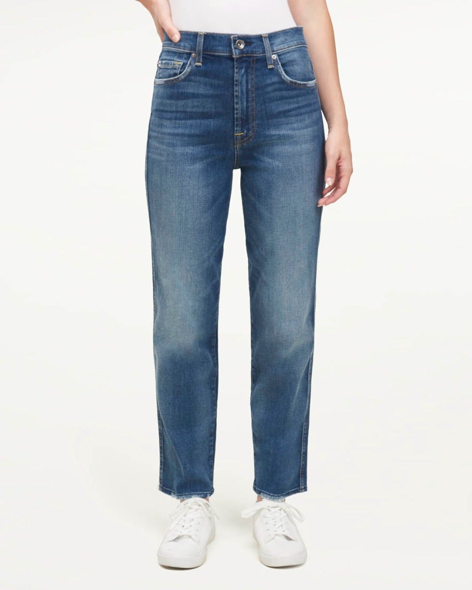 High Waist Crop Straight Jeans