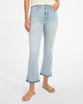 High Waist Released Hem Slim Kick Jean