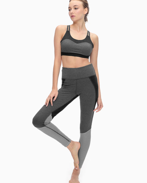 Gray french terry full length leggings. Cotton, polyester, and spandex  blend. One size fits most., 731872