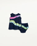 Girls Infant Crew Neck Sleeveless Tank Tie Dye Print Summer Dress