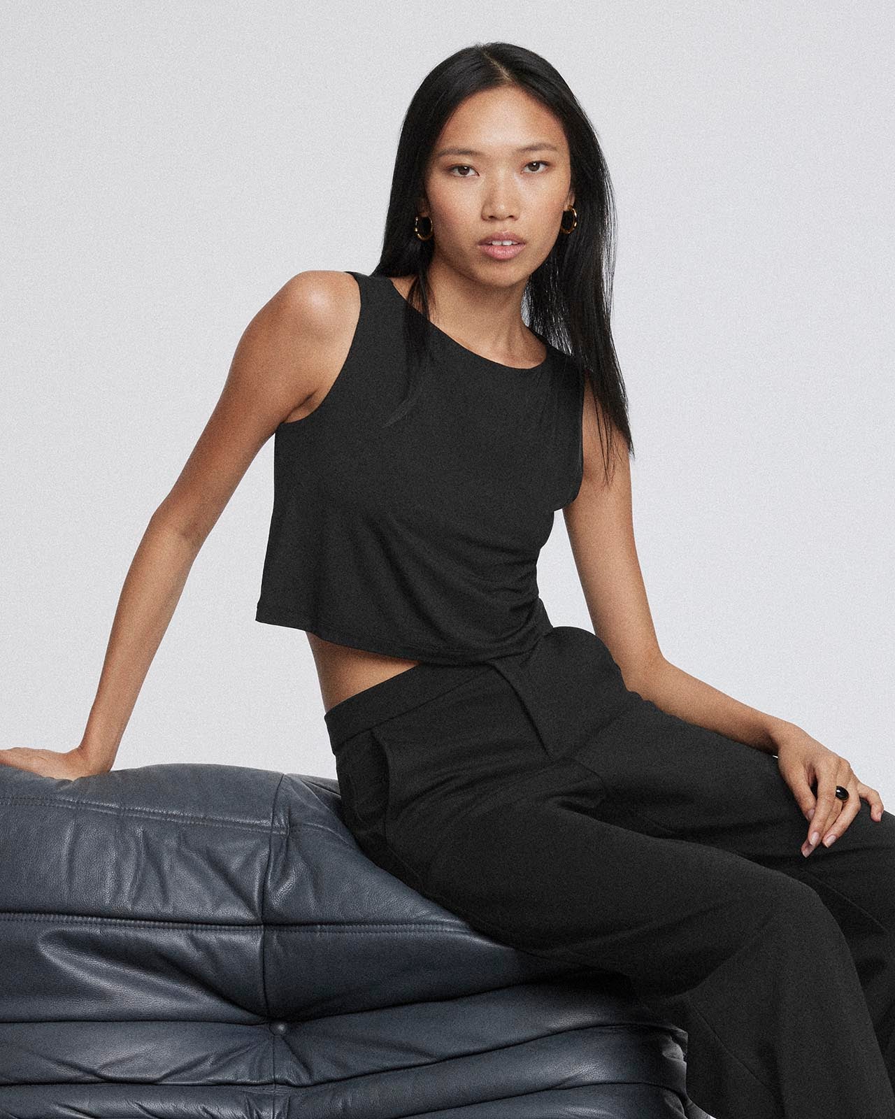 kate young x splendid silk-modal cropped tank